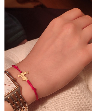 gümüş horoz ip bileklik