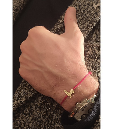 gümüş horoz ip bileklik