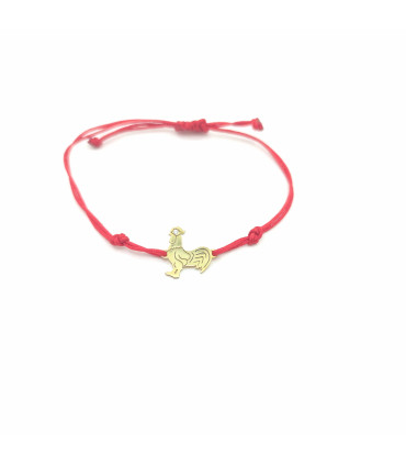 gümüş horoz ip bileklik